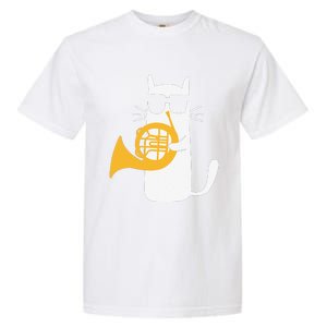 Cat French Horn Funny Cat Lover Garment-Dyed Heavyweight T-Shirt