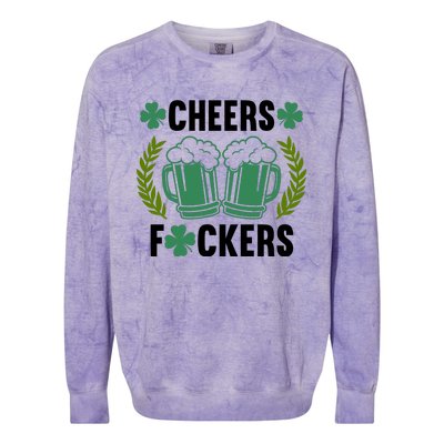 Cheers F*Ckers Hilarious St Patricks Day Colorblast Crewneck Sweatshirt