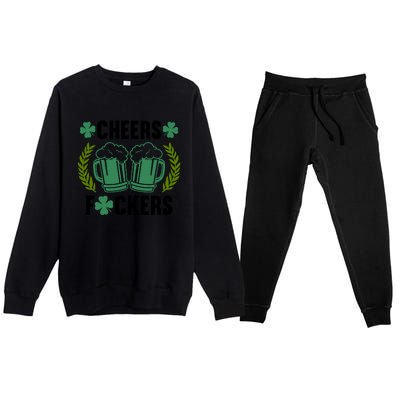 Cheers F*Ckers Hilarious St Patricks Day Premium Crewneck Sweatsuit Set