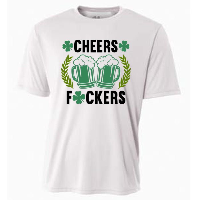 Cheers F*Ckers Hilarious St Patricks Day Cooling Performance Crew T-Shirt