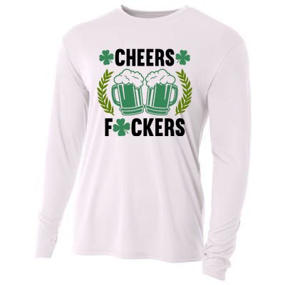 Cheers F*Ckers Hilarious St Patricks Day Cooling Performance Long Sleeve Crew