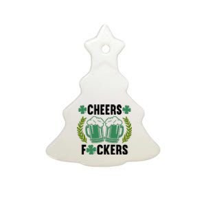 Cheers F*Ckers Hilarious St Patricks Day Ceramic Tree Ornament