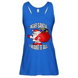 Christmas Funny Humor Design Gift Dear Santa I Want It All Cute Gift Ladies Essential Flowy Tank