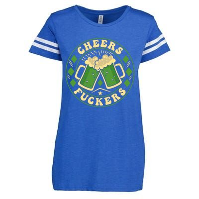 Cheers F*Ckers Hilarious St Patricks Day Enza Ladies Jersey Football T-Shirt