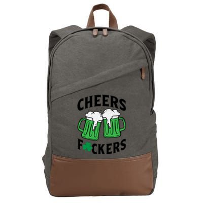 Cheers F*Ckers Hilarious St Patricks Day Cotton Canvas Backpack