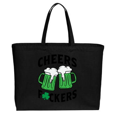 Cheers F*Ckers Hilarious St Patricks Day Cotton Canvas Jumbo Tote