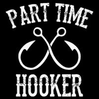 Classic Fishing Hooks Part Time Hooker Button