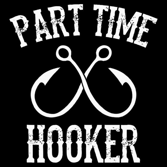 Classic Fishing Hooks Part Time Hooker Button
