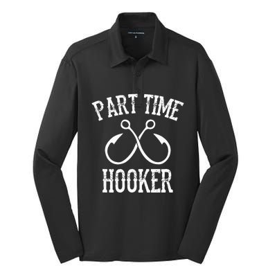 Classic Fishing Hooks Part Time Hooker Silk Touch Performance Long Sleeve Polo