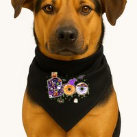 Cute Funny Halloween Boo Donuts USA-Made Doggie Bandana