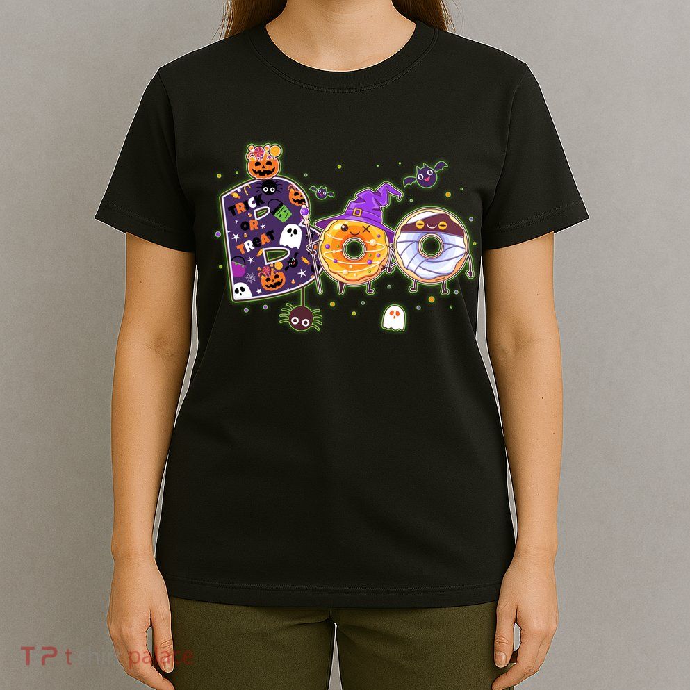 Cute Funny Halloween Boo Donuts T-Shirt