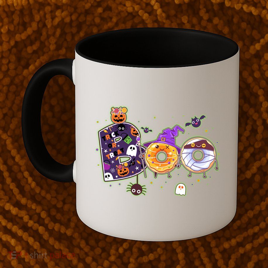 Cute Funny Halloween Boo Donuts Mug