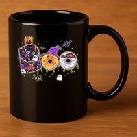 Cute Funny Halloween Boo Donuts 11oz C Handle Ceramic Mug