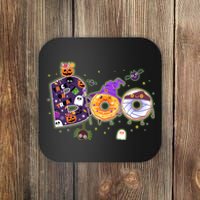 Cute Funny Halloween Boo Donuts Coaster