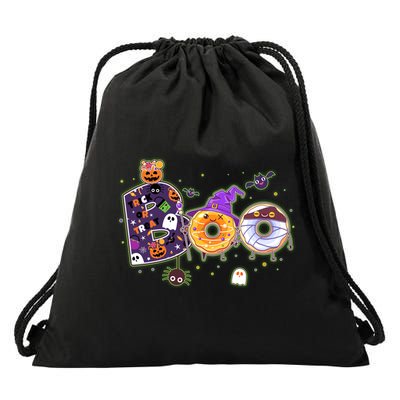 Cute Funny Halloween Boo Donuts Drawstring Bag