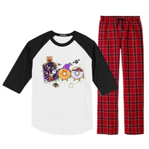 Cute Funny Halloween Boo Donuts Raglan Sleeve Pajama Set