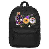 Cute Funny Halloween Boo Donuts 16 in Basic Backpack