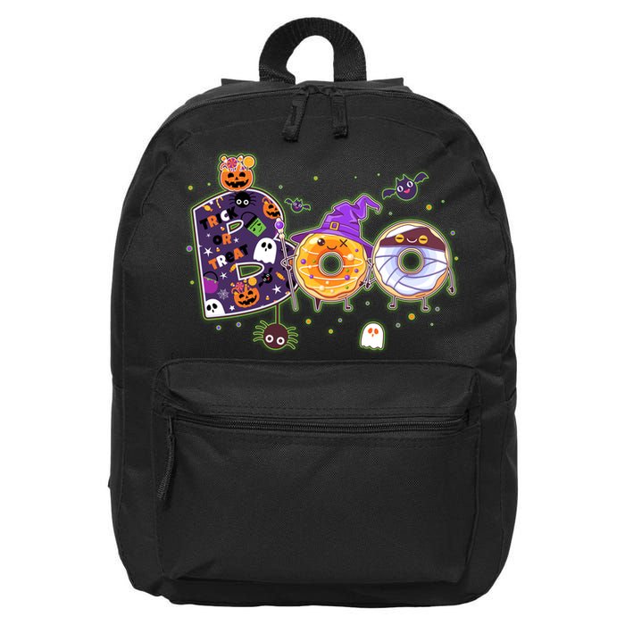 Cute Funny Halloween Boo Donuts 16 in Basic Backpack
