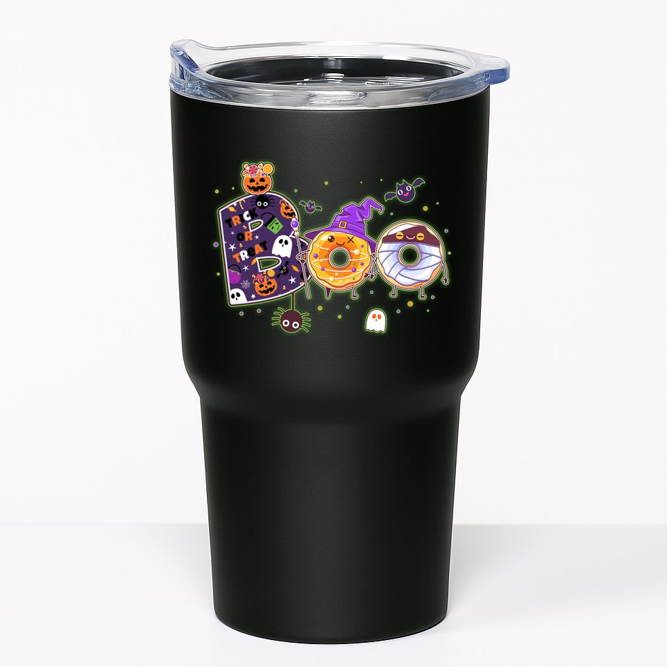 Cute Funny Halloween Boo Donuts Tumbler