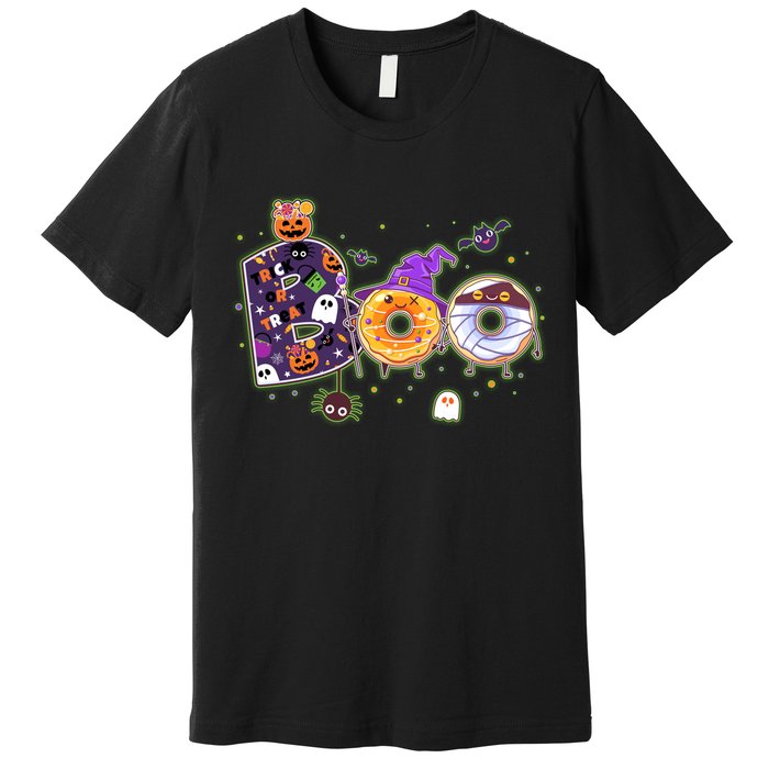Cute Funny Halloween Boo Donuts Premium T-Shirt