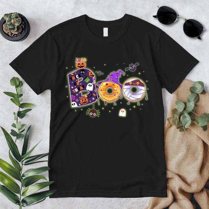 Cute Funny Halloween Boo Donuts Premium T-Shirt