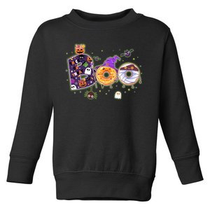 Cute Funny Halloween Boo Donuts Toddler Sweatshirt