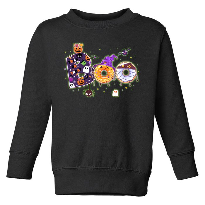 Cute Funny Halloween Boo Donuts Toddler Sweatshirt