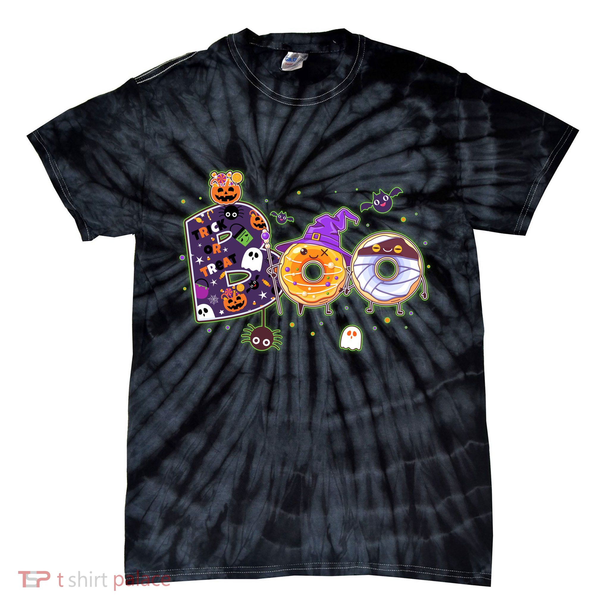 Cute Funny Halloween Boo Donuts Tie-Dye T-Shirt