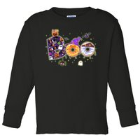 Cute Funny Halloween Boo Donuts Toddler Long Sleeve Shirt