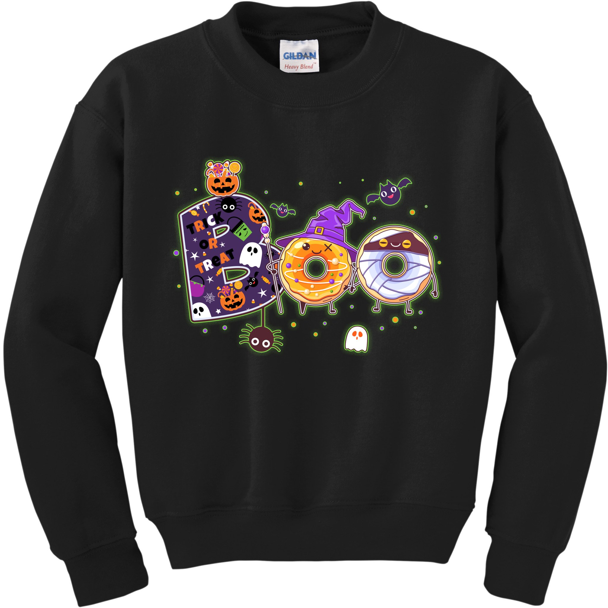 Cute Funny Halloween Boo Donuts Kids Sweatshirt