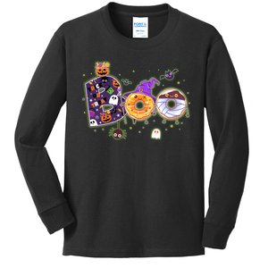 Cute Funny Halloween Boo Donuts Kids Long Sleeve Shirt