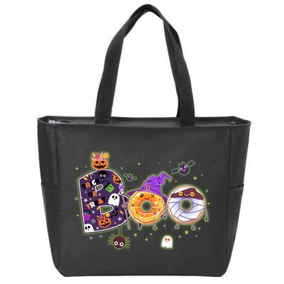 Cute Funny Halloween Boo Donuts Zip Tote Bag