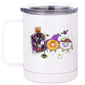 Cute Funny Halloween Boo Donuts 12 oz Stainless Steel Tumbler Cup