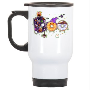 Cute Funny Halloween Boo Donuts Stainless Steel Travel Mug