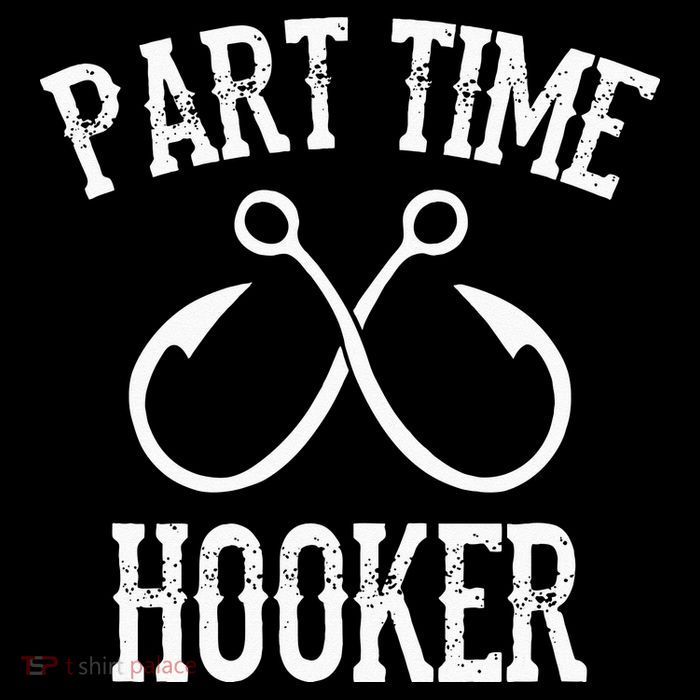 Classic Fishing Hooks Part Time Hooker Button