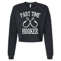 Classic Fishing Hooks Part Time Hooker Cropped Pullover Crew