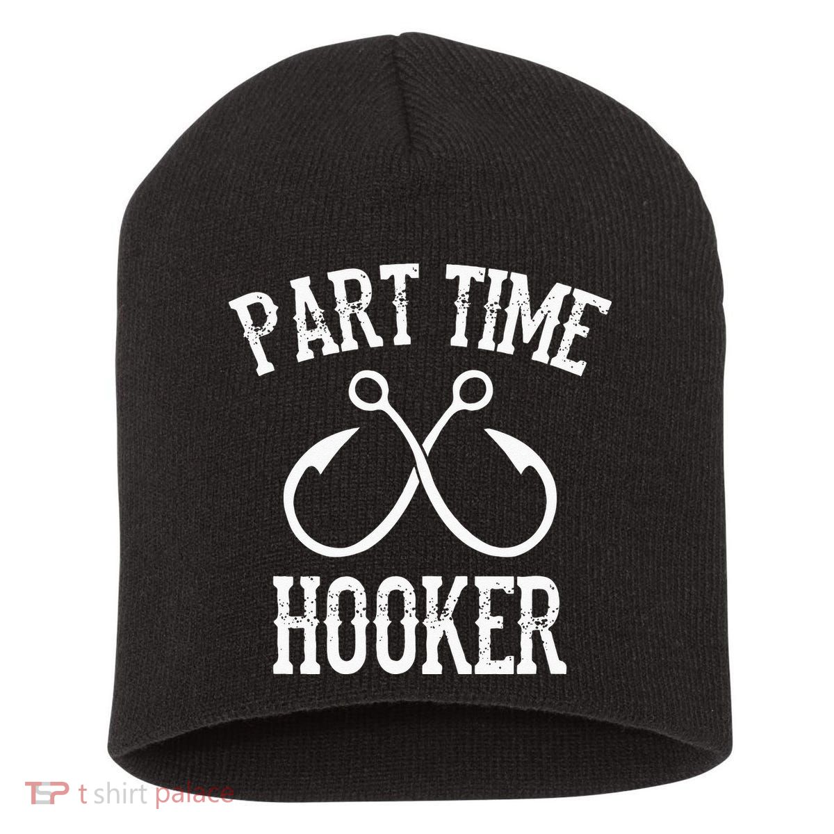 Classic Fishing Hooks Part Time Hooker Short Acrylic Beanie