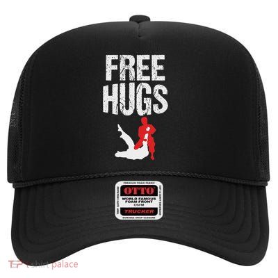 Cute Free Hugs Jiu Jitsu BJJ Martial High Crown Mesh Back Trucker Hat