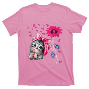 Cat Faith Hope Love Breast Cancer Awareness T-Shirt