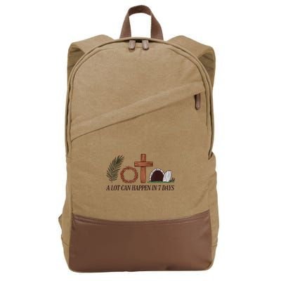 Christian Faith Happy Easter Day A Lot Can Happen In 7 Days Cotton Canvas Backpack