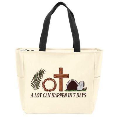 Christian Faith Happy Easter Day A Lot Can Happen In 7 Days Zip Tote Bag
