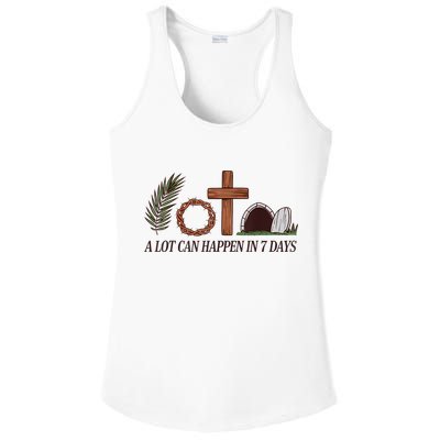 Christian Faith Happy Easter Day A Lot Can Happen In 7 Days Ladies PosiCharge Competitor Racerback Tank