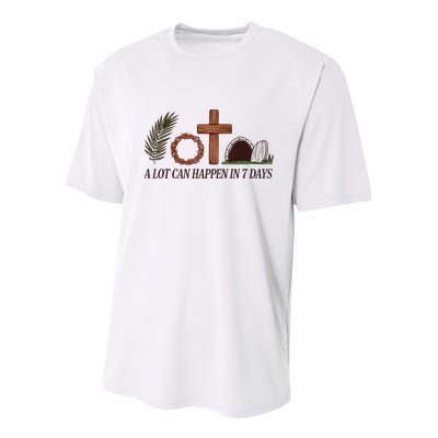Christian Faith Happy Easter Day A Lot Can Happen In 7 Days Youth Performance Sprint T-Shirt