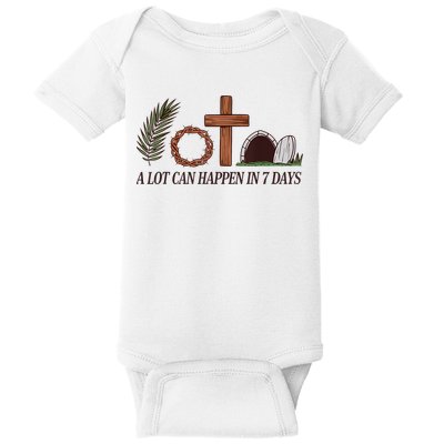 Christian Faith Happy Easter Day A Lot Can Happen In 7 Days Baby Bodysuit