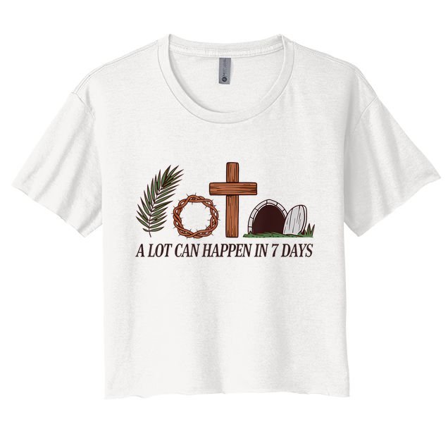 Christian Faith Happy Easter Day A Lot Can Happen In 7 Days Crop Top