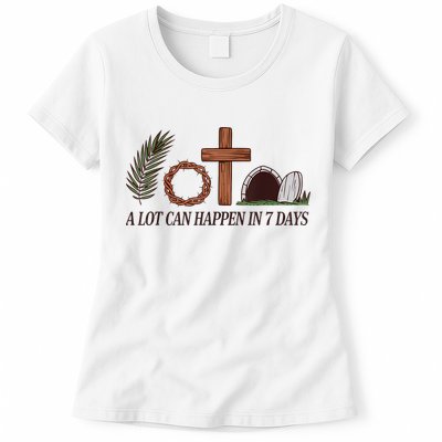 Christian Faith Happy Easter Day A Lot Can Happen In 7 Days Womens T-Shirt