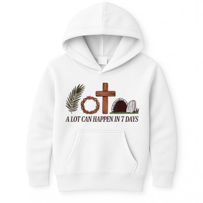 Christian Faith Happy Easter Day A Lot Can Happen In 7 Days Kids Hoodie