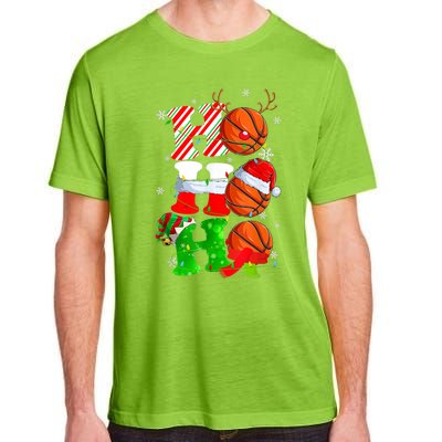 Christmas Funny Ho Ho Ho Basketball Pajama Santa Lover T Adult ChromaSoft Performance T-Shirt