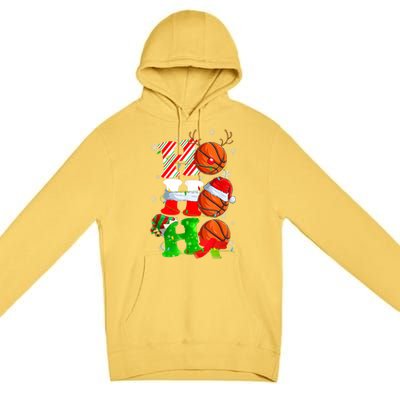 Christmas Funny Ho Ho Ho Basketball Pajama Santa Lover T Premium Pullover Hoodie