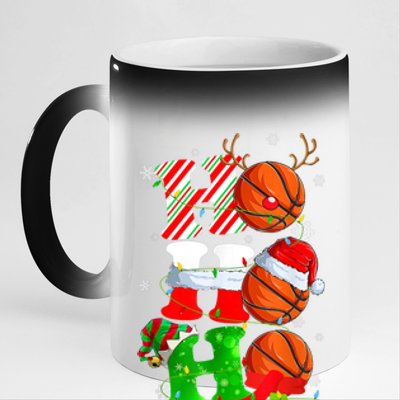 Christmas Funny Ho Ho Ho Basketball Pajama Santa Lover T 11oz Black Color Changing Mug